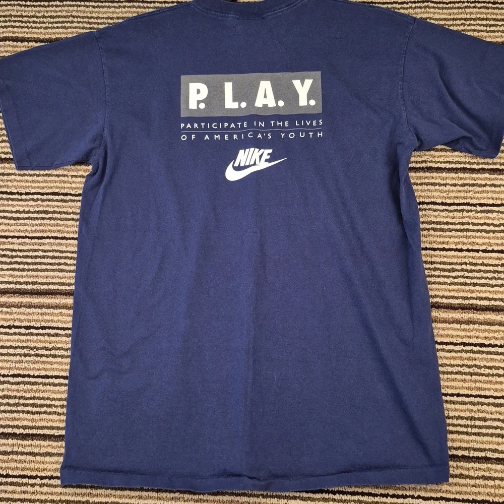 NIKE Mister Robinsons Neighborhood Navy Cotton NBA Mens Large T Shirt‎ 90s RARE
